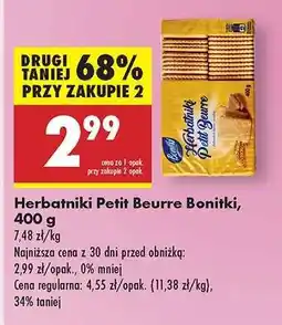 Biedronka Herbatniki Petit Beurre Bonitki 400 g oferta