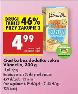 Biedronka Ciastka bez dodatku cukru Vitanella, 300 g oferta