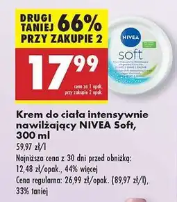 Biedronka Krem do ciała intensywnie nawilżający NIVEA Soft 300 ml oferta