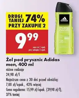 Biedronka Żel pod prysznic Adidas men 400 ml oferta