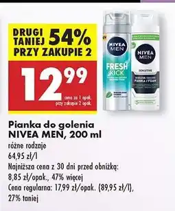 Biedronka Pianka do golenia NIVEA MEN, 200 ml oferta
