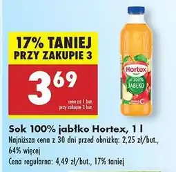 Biedronka Sok 100% jabłko Hortex, 1 l oferta