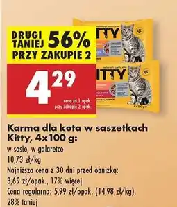 Biedronka Karma dla kota w saszetkach Kitty, 4x100 g oferta