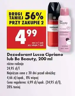 Biedronka Dezodorant Lucca Cipriano lub Be Beauty, 200 ml oferta
