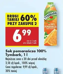 Biedronka Sok pomarańcza 100% Tymbark, 1 l oferta