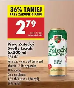 Biedronka Piwo Žatecký Světlý Ležák 6x500 ml oferta