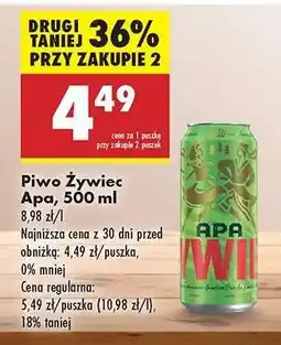 Biedronka Piwo Żywiec Apa, 500 ml oferta