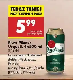 Biedronka Piwo Pilsner Urquell 4x500 ml oferta