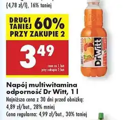 Biedronka Napój multiwitamina odporność Dr Witt, 1 l oferta