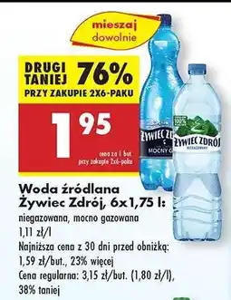 Biedronka Woda źródlana Żywiec Zdrój 6x1,75 l oferta