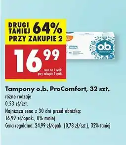 Biedronka Tampony o.b. ProComfort 32 szt oferta