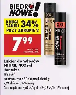 Biedronka Lakier do włosów NIUQI, 400 ml oferta