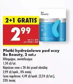 Biedronka Płatki hydrożelowe pod oczy Be Beauty, 2 szt oferta