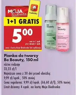 Biedronka Pianka do twarzy Be Beauty, 150 ml oferta