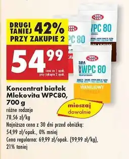 Biedronka Koncentrat białek Mlekovita WPC80, 700 g oferta