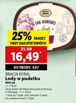 Lidl BRACIA KORAL Lody w pudełku oferta