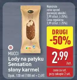 ALDI MUCCI Lody na patyku Sensation stony karmel oferta