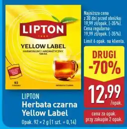 ALDI LIPTON Herbata czarna Yellow Label oferta