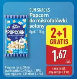 ALDI SUN SNACKS Popcorn do mikrofalówki solony oferta