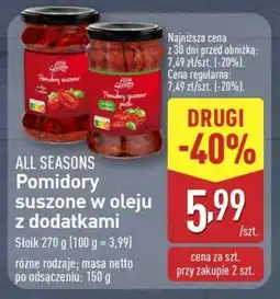 ALDI All Seasons Pomidory suszone w oleju z dodatkami oferta