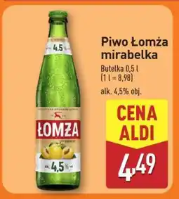 ALDI Piwo Łomża mirabelka oferta