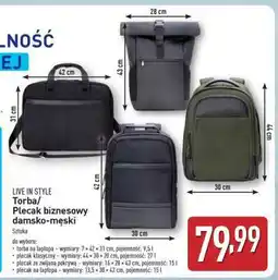 ALDI Torba/Plecak biznesowy damsko-męski oferta