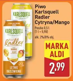 ALDI Piwo Karlsquell Radler Cytryna/Mango oferta