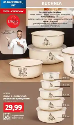 Lidl Pojemniki emaliowane z pokrywkami Florina (Florentyna) oferta