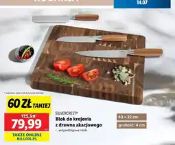 Lidl Blok do krojenia z drewna akacjowego 40 x 32 cm Silvercrest oferta
