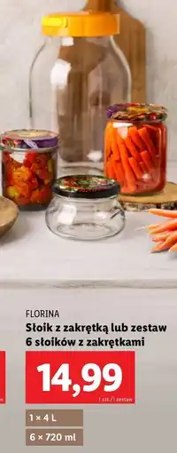 Lidl Słoik z zadrukowaną nakrętką 720 ml Florina (Florentyna) oferta