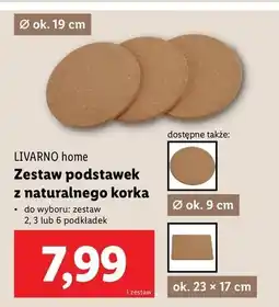 Lidl Podstawki z naturalnego korka Livarno Home oferta