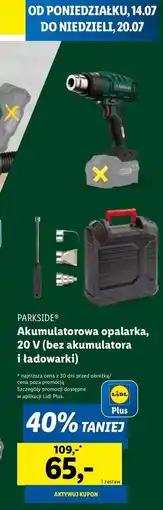 Lidl Opalarka akumulatorowa 20 v Parkside oferta