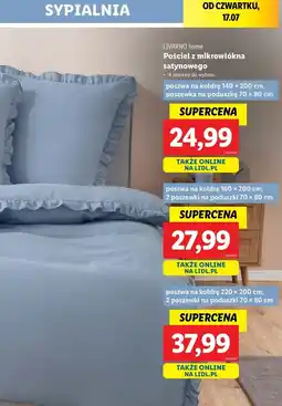Lidl Pościel z mikrowłókna satynowego 220 x 200 cm + 2 70 80 Livarno Home oferta