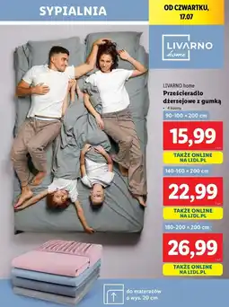 Lidl Prześcieradło jersey z gumką 180-200 x 200 cm Livarno Home oferta