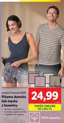 Lidl Piżama damska muślinowa s-xl Esmara oferta