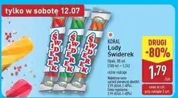 ALDI Lody waniliowe w polewie sorbetowej pomarańczowej Koral Świderek oferta