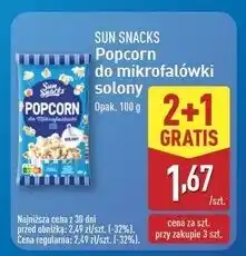 ALDI Popcorn do mikrofalówki solony Sun Snacks oferta