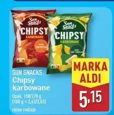 ALDI Chipsy karbowane papryka Sun Snacks oferta