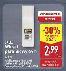 ALDI Wkład parafinowy do znicza 64h Calix oferta