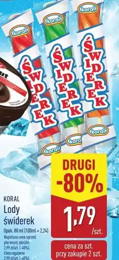 ALDI Lody waniliowe w polewie sorbetowej pomarańczowej Koral Świderek oferta
