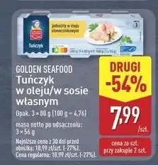 ALDI Tuńczyk jednolity w sosie własnym Golden Seafood oferta
