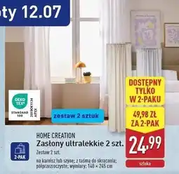 ALDI Zasłony letnie 140 x 245 cm Home Creation oferta