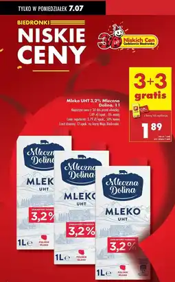 Biedronka Mleko 3.2% Mleczna Dolina oferta