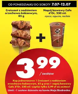 Biedronka Napój kawowy macchiato + croissant orzechoo-kakaowy Cafe D'or oferta