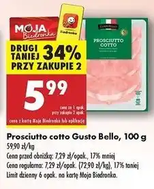Biedronka Szynka prosciutto cotto Gustobello oferta