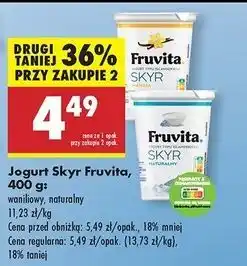 Biedronka Jogurt skyr waniliowy Fruvita Skyr oferta