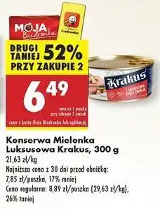 Biedronka Mielonka luksusowa wieprzowa Krakus Animex oferta