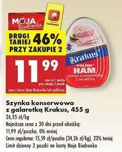 Biedronka Szynka konserwowa Krakus Animex oferta