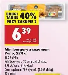 Biedronka Burgery mini z sezamem Pano oferta