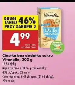 Biedronka Ciastka wielozbożowe z mlekiem Vitanella oferta